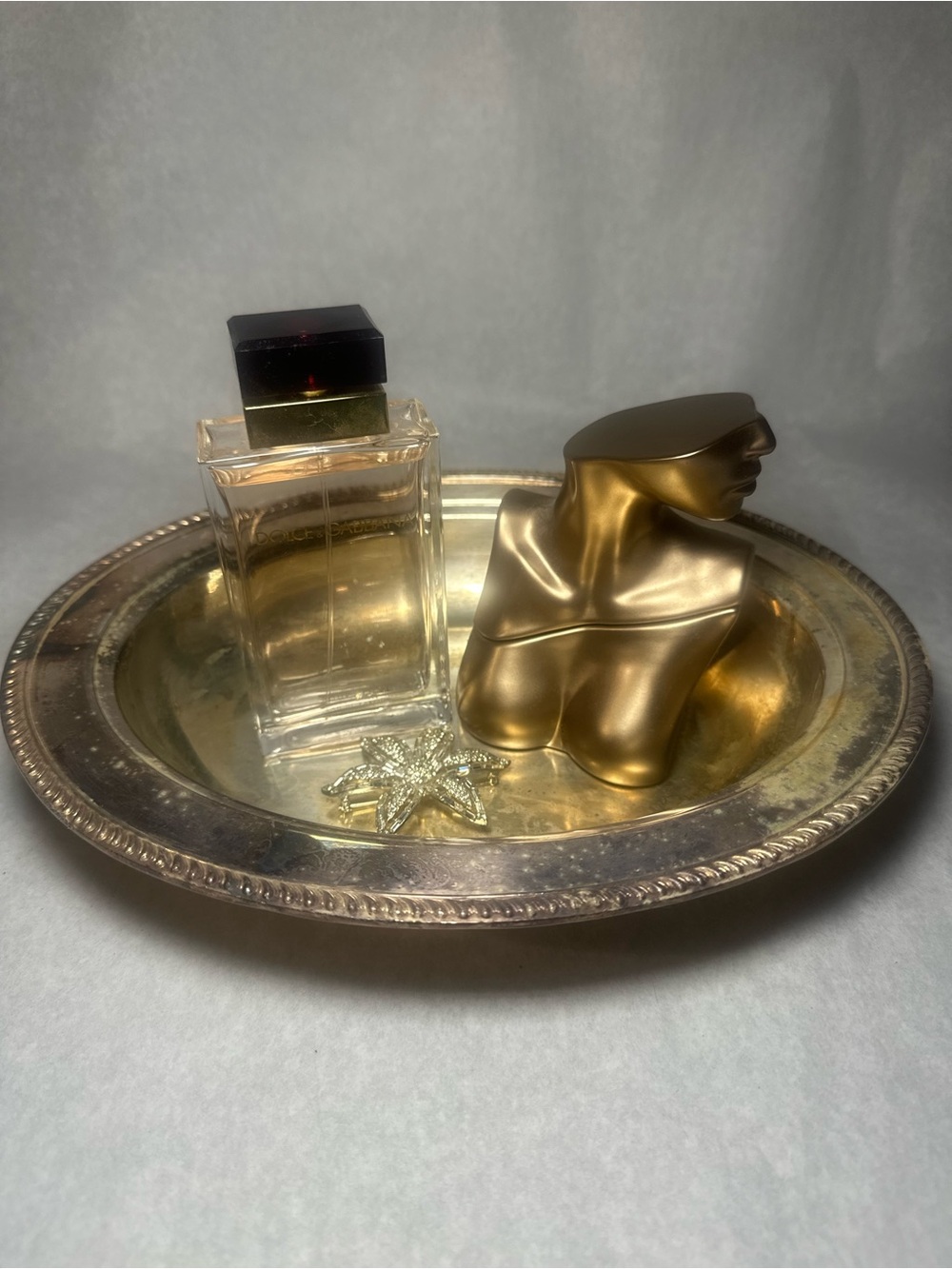 Vintage Silver-Plated Bowl with Beaded Edges Jewelry Tray Perfume Tray
